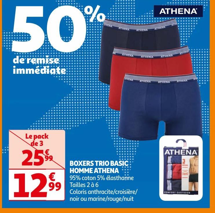 BOXERS TRIO BASIC HOMME ATHENA