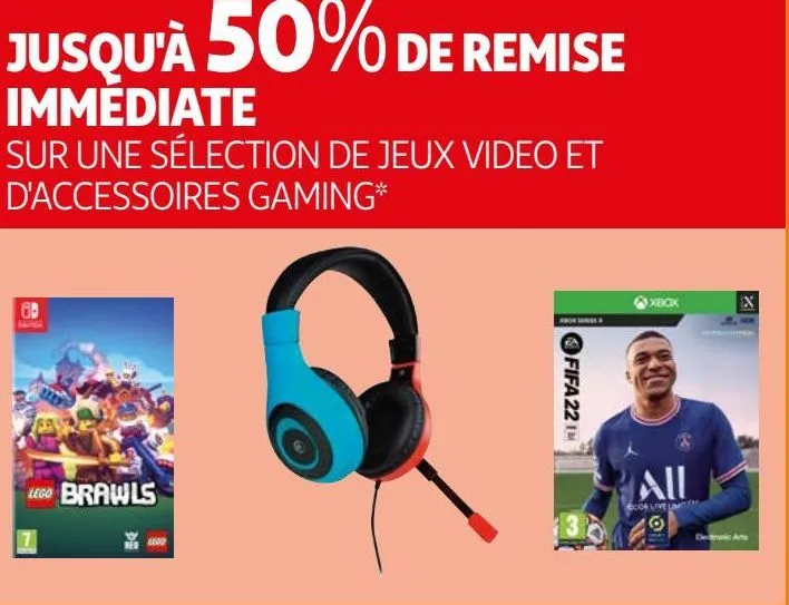 sélection de jeux video et d'accessoires gaming