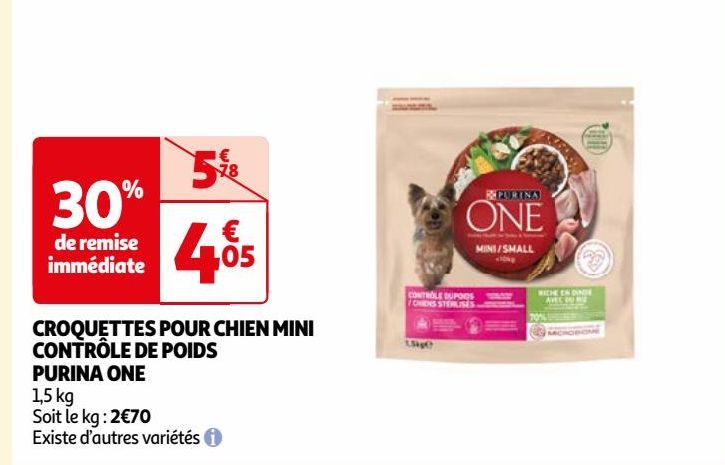 CROQUETTES POUR CHIEN MINI CONTRÔLE DE POIDS PURINA ONE