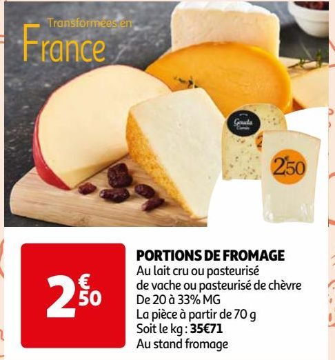 PORTIONS DE FROMAGE