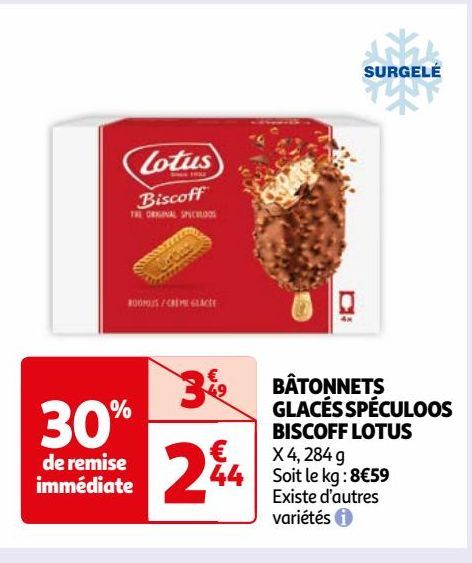 BÂTONNETS GLACÉS SPÉCULOOS BISCOFF LOTUS