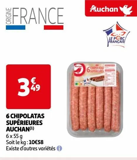 6 chipolatas supérieures auchan(1)