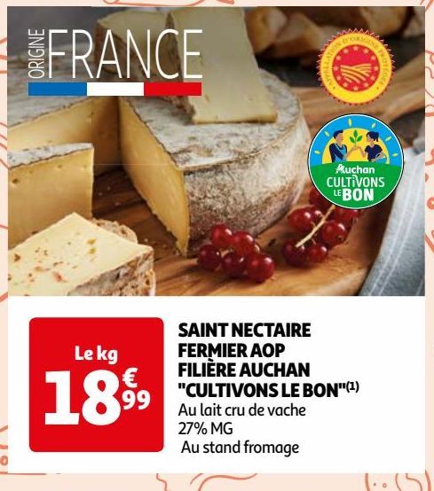 SAINT NECTAIRE FERMIER AOP FILIÈRE AUCHAN "CULTIVONS LE BON"(1)