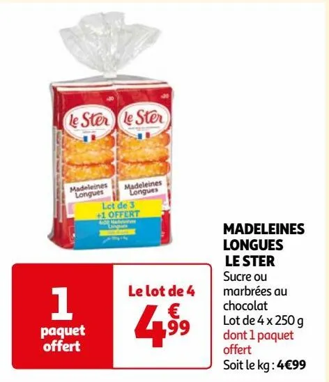 madeleines longues  le ster