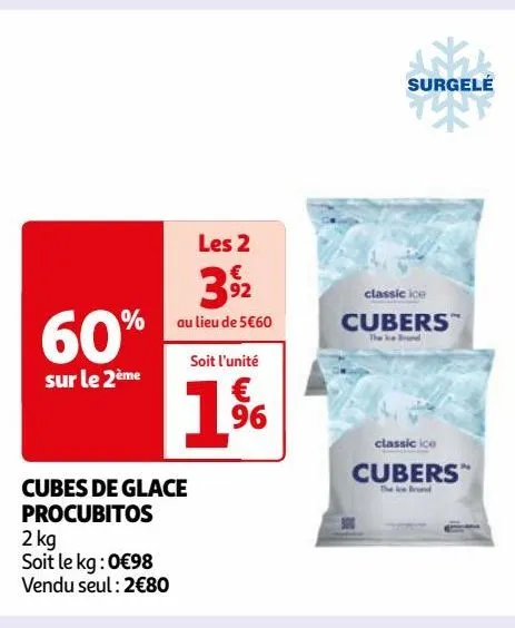 cubes de glace procubitos