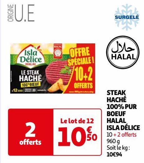 STEAK HACHÉ 100% PUR BOEUF HALAL ISLA DÉLICE