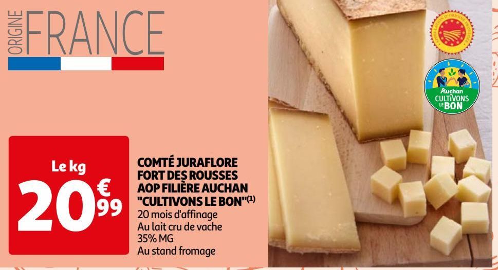 COMTÉ JURAFLORE FORT DES ROUSSES AOP FILIÈRE AUCHAN "CULTIVONS LE BON"(1)