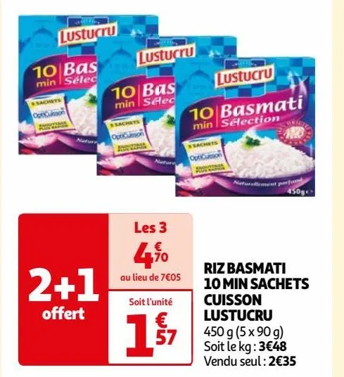  riz basmati 10 min sachets cuisson lustucru