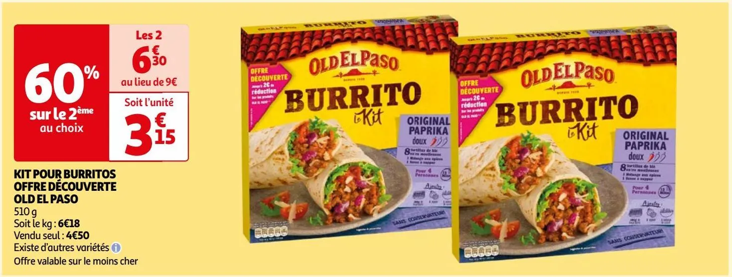 kit pour burritos offre découverte old el paso