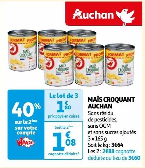  maïs croquant auchan