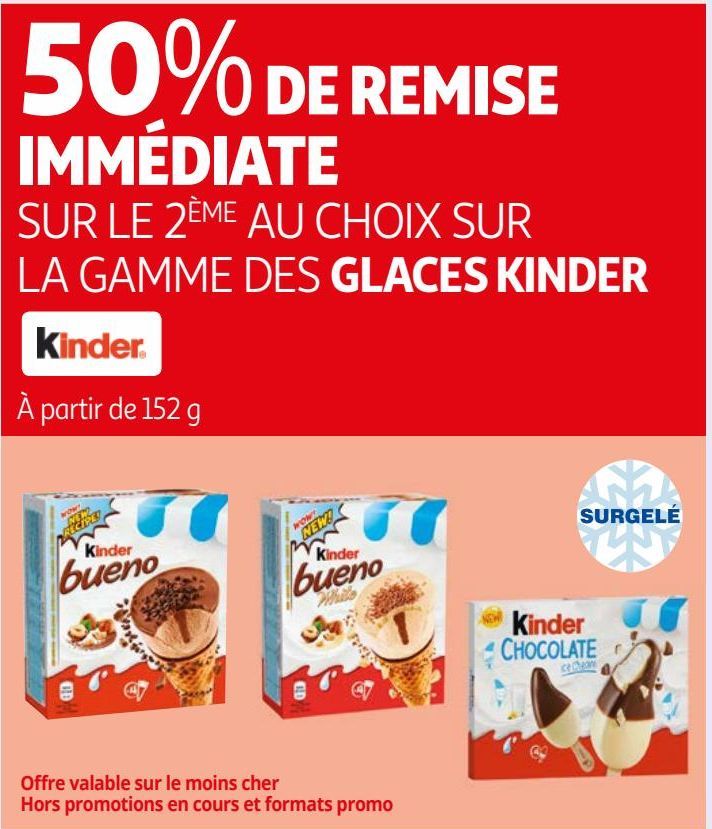 LA GAMME DES GLACES KINDER