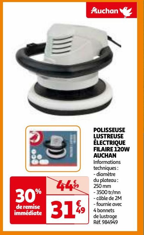 POLISSEUSE LUSTREUSE ÉLECTRIQUE FILAIRE 120W AUCHAN