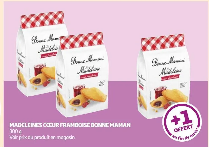 madeleines cœur framboise bonne maman