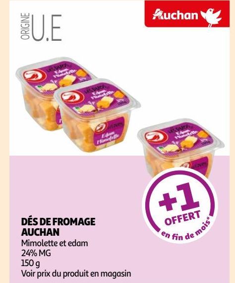 DÉS DE FROMAGE AUCHAN