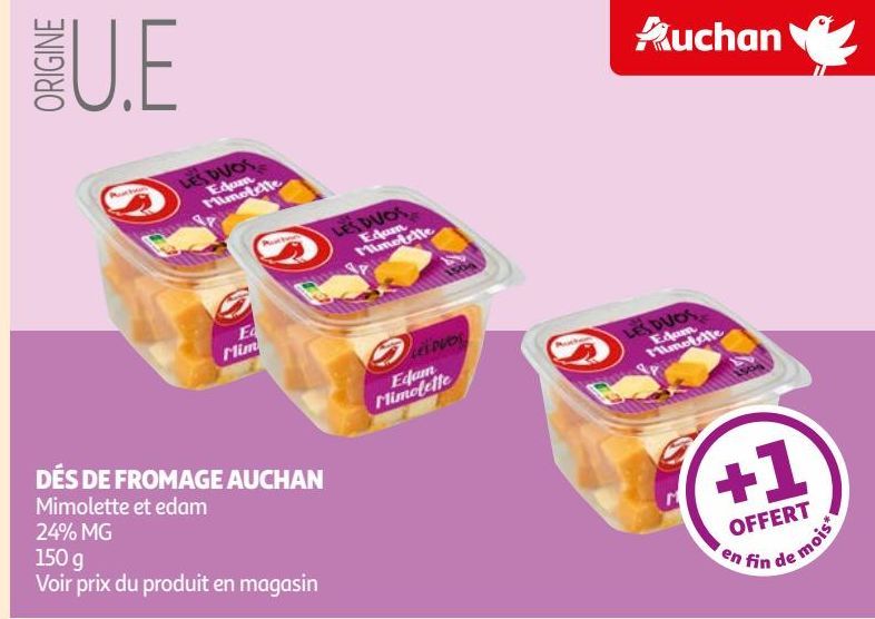 DÉS DE FROMAGE AUCHAN