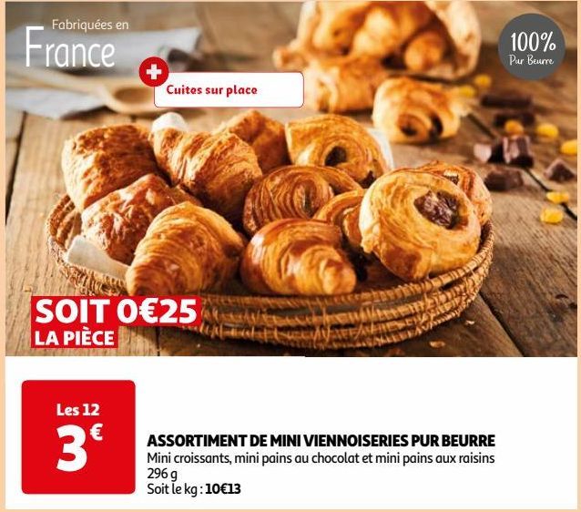 ASSORTIMENT DE MINI VIENNOISERIES PUR BEURRE