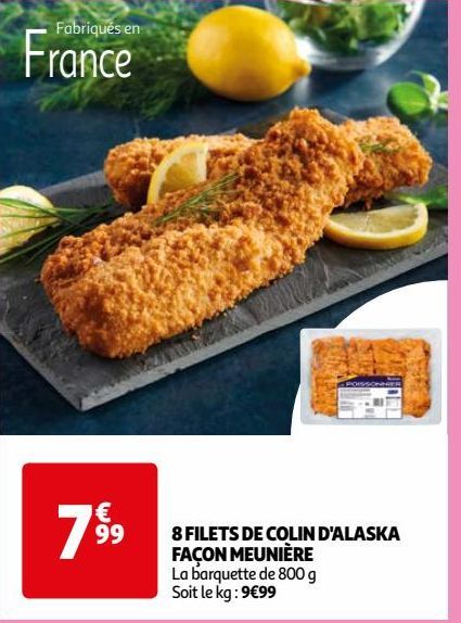 8 FILETS DE COLIN D'ALASKA FAÇON MEUNIÈRE