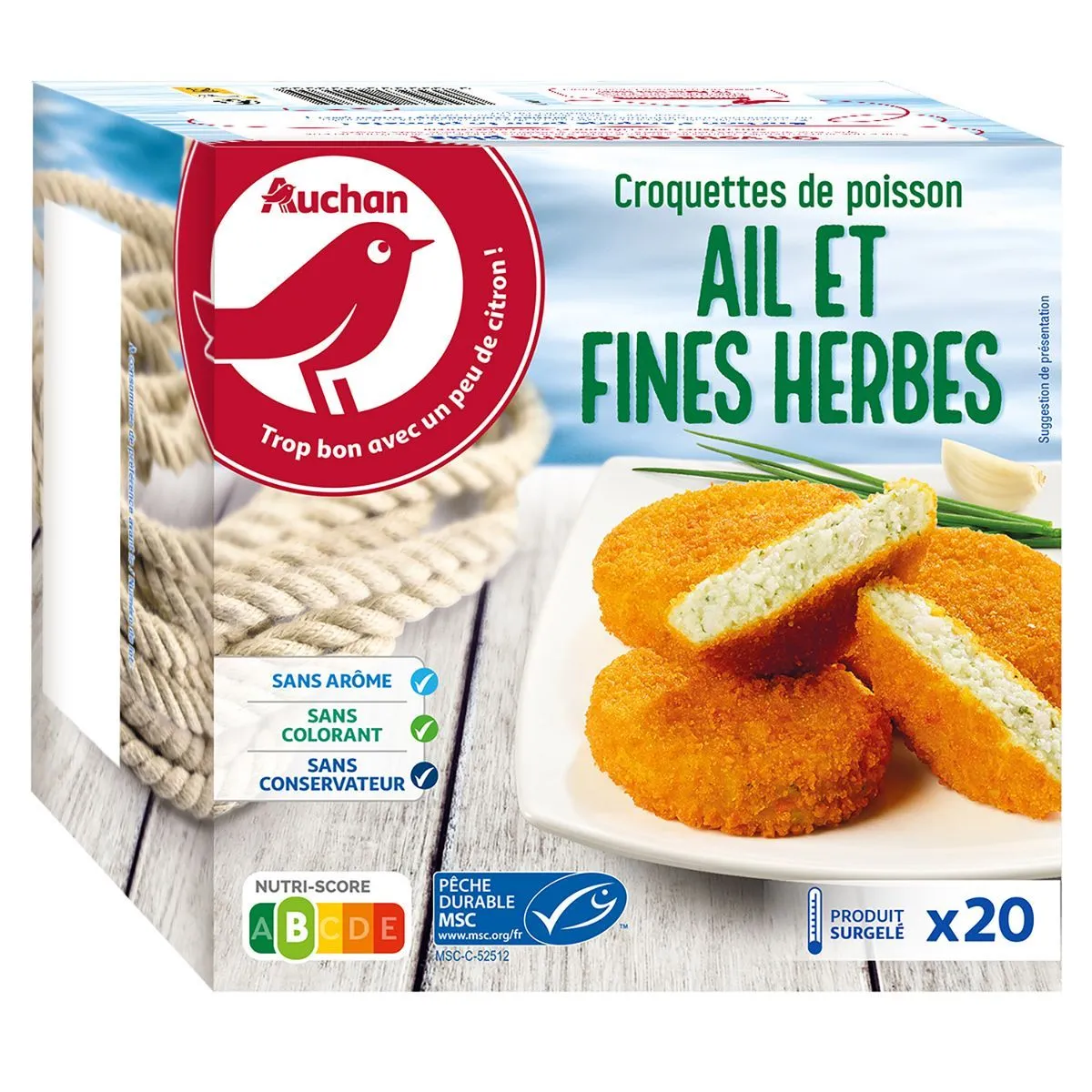 croquettes de poisson ail et fines herbes surgelées auchan