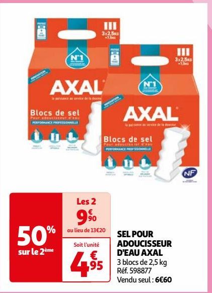 SEL POUR ADOUCISSEUR D'EAU AXAL