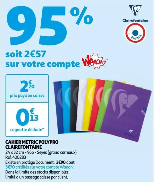 cahier metric polypro clairefontaine