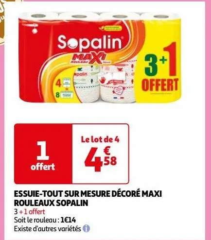 essuie-tout sur mesure décoré maxi rouleaux sopalin