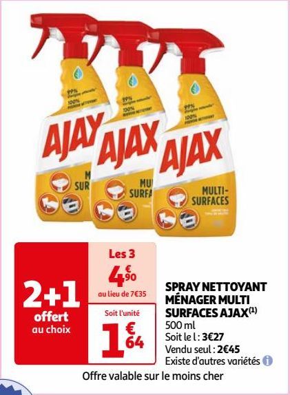 SPRAY NETTOYANT MÉNAGER MULTI SURFACES AJAX