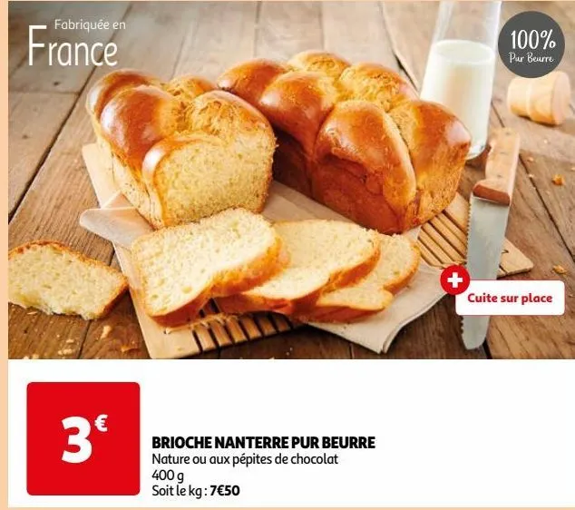 brioche nanterre pur beurre