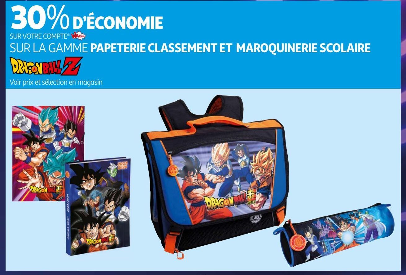 SUR LA GAMME PAPETERIE CLASSEMENT ET MAROQUINERIE SCOLAIRE DRACONBALLZ