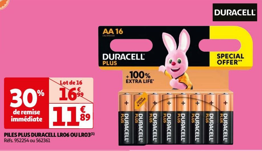 PILES PLUS DURACELL LR06 OU LR03