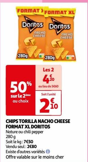 CHIPS TORILLA NACHO CHEESE FORMAT XL DORITOS