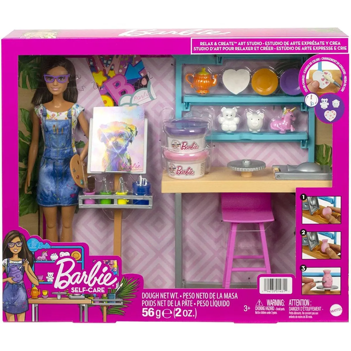 coffret poupée barbie artistique + accessoires