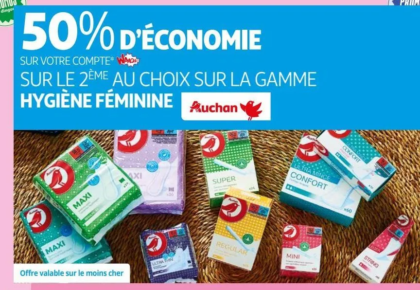 la gamme hygiène féminine auchan