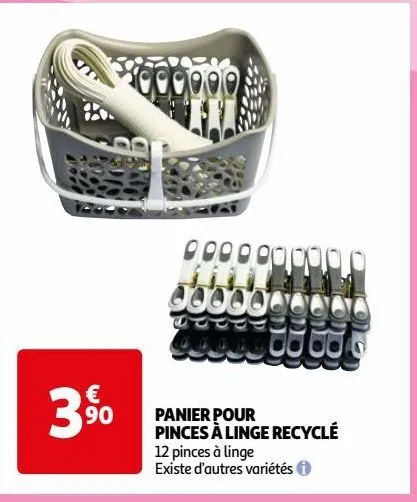 panier pour pinces à linge recyclé