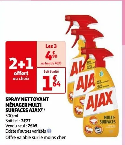 spray nettoyant ménager multi surfaces ajax