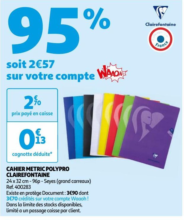 CAHIER METRIC POLYPRO CLAIREFONTAINE