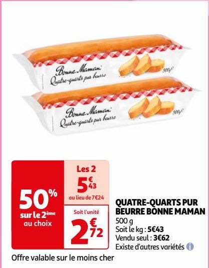 QUATRE-QUARTS PUR BEURRE BONNE MAMAN