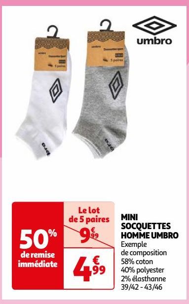 MINI SOCQUETTES HOMME UMBRO