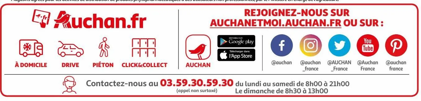 rejoignez-nous sur auchanetmoi.auchan.fr ou sur :