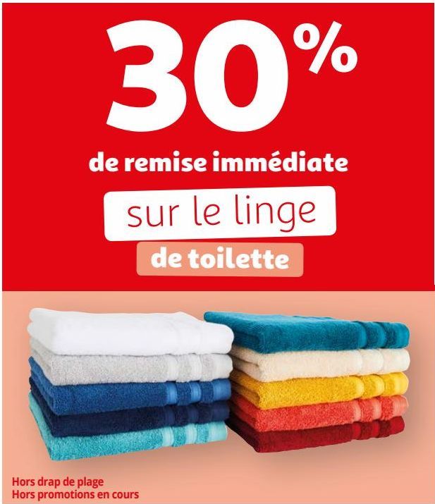 sur le linge de toilette