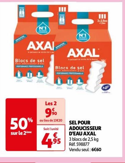 SEL POUR ADOUCISSEUR D'EAU AXAL