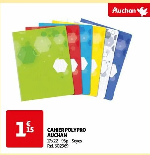 cahier polypro auchan