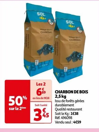 charbon de bois 2,5 kg