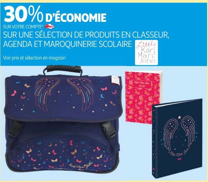 SUR UNE SÉLECTION DE PRODUITS EN CLASSEUR, AGENDA ET MAROQUINERIE SCOLAIRE Little Kari Marc John