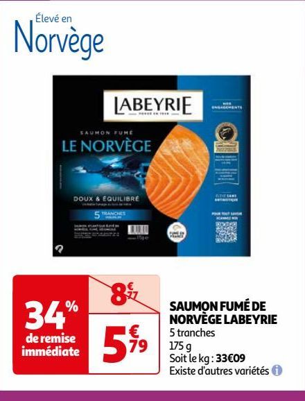 SAUMON FUME DE NORVEGE LABEYRIE 