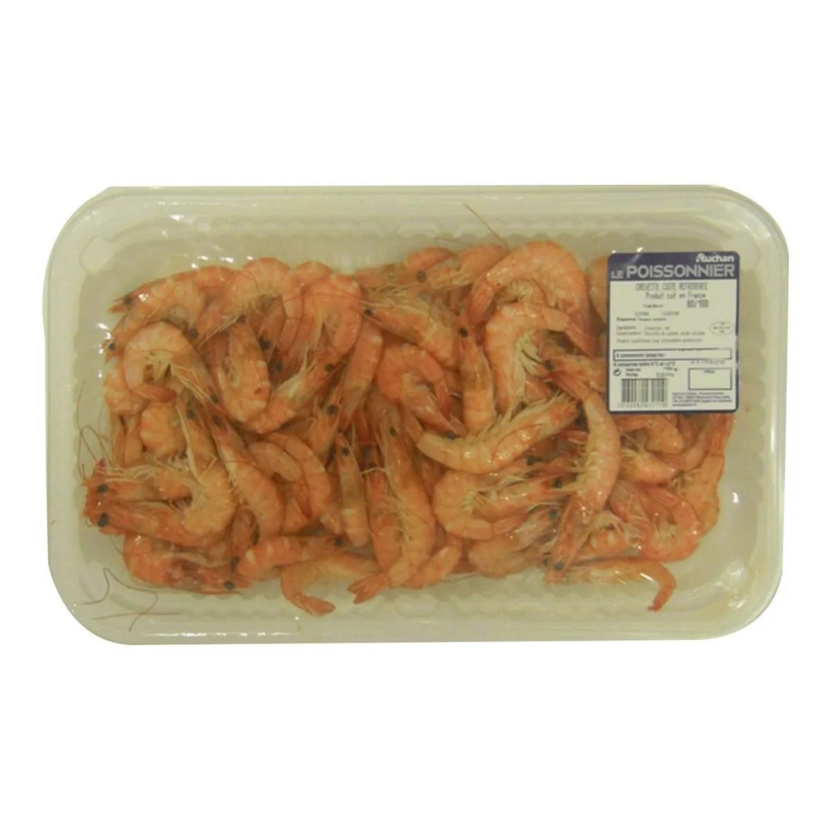 crevettes entieres cuites refrigerees