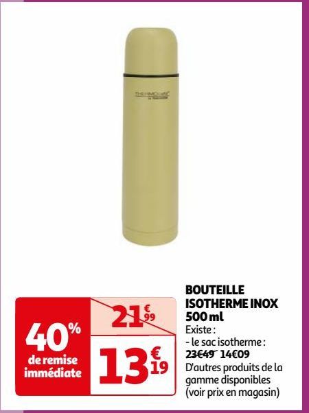 BOUTEILLE ISOTHERME INOX 500ml