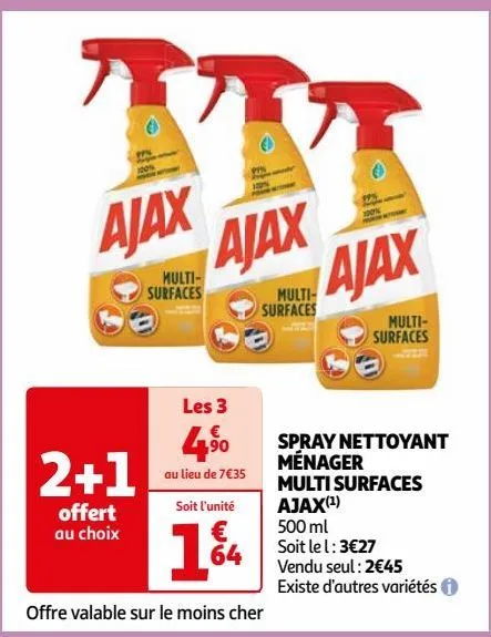 spray nettoyant menager multi surfaces ajax 