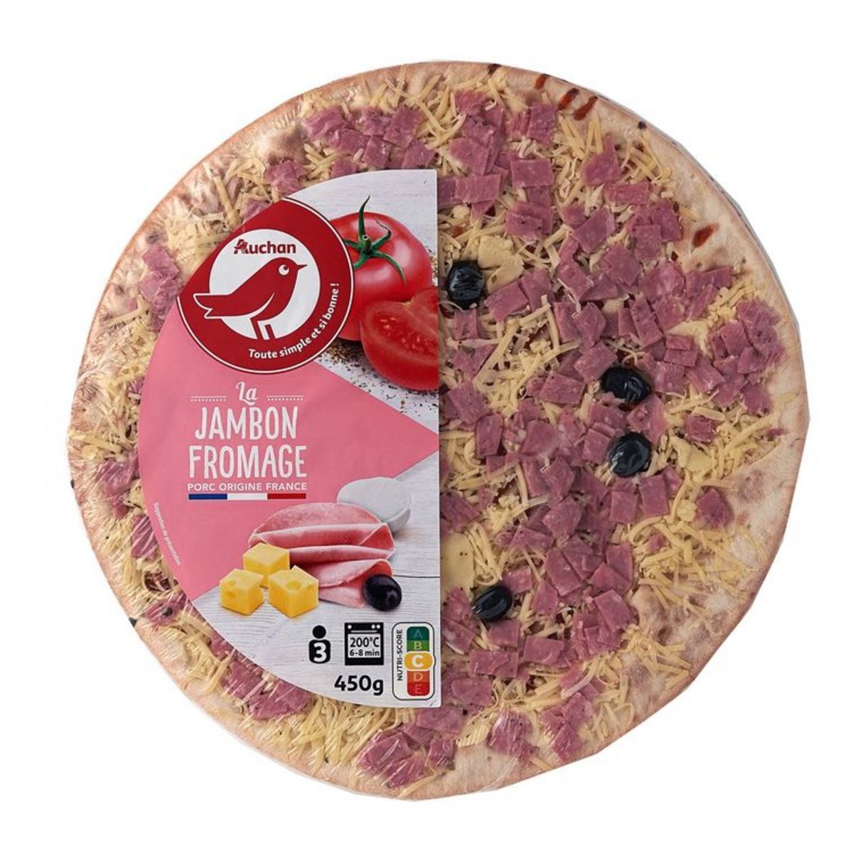 PIZZA JAMBON FROMAGE AUCHAN 