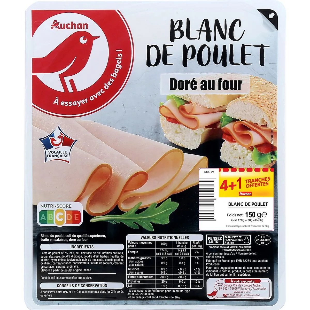 blanc de poulet auchan 