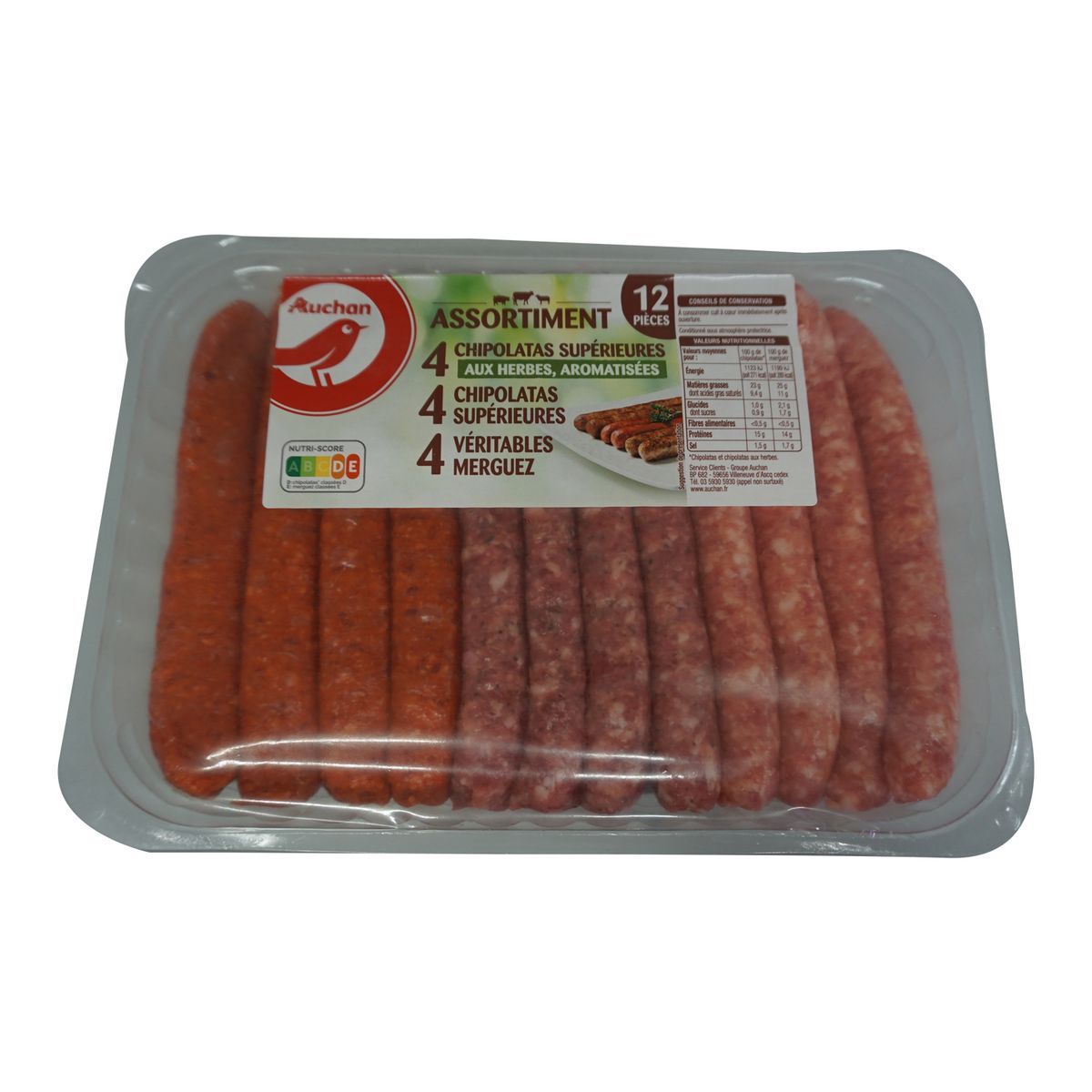 CHIPOLATAS, CHIPOLATAS AUX HERBES, MERGUEZ